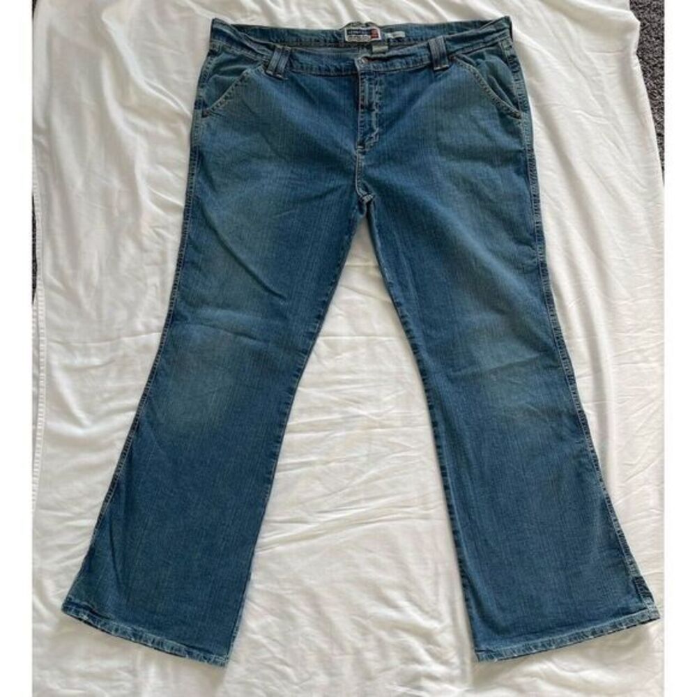 VTG‎ Old Navy Womens Jeans Y2K Ultra Low Waist Bootcut Flare Denim Stretch Sz 20